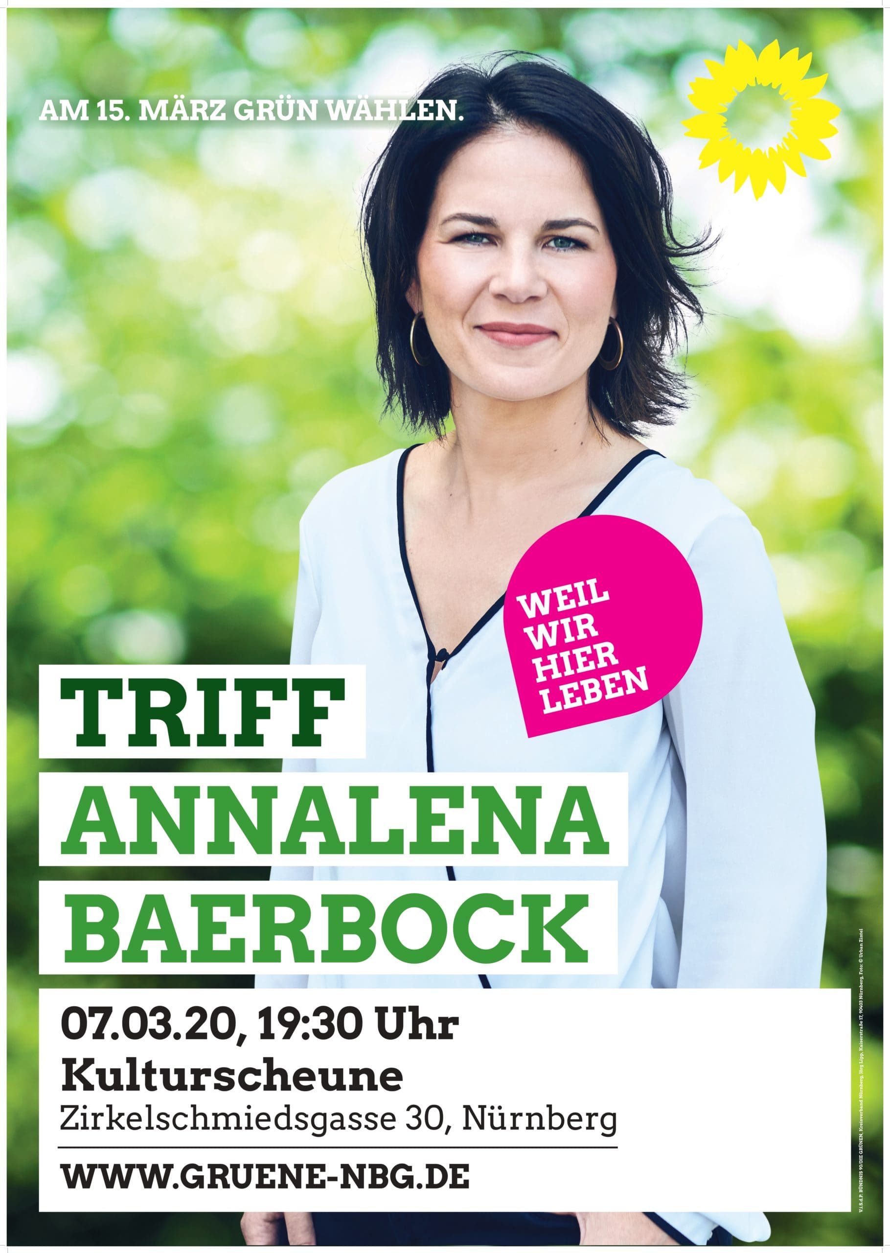 TRIFF ANNALENA BAERBOCK, 7.MÄRZ 2020, 19.30 Uhr, Kulturscheune Nürnberg